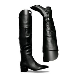 Marc Fisher Women’s Over The Knee Faux Leather Pointed Toe Boots 7M Chic Preppy